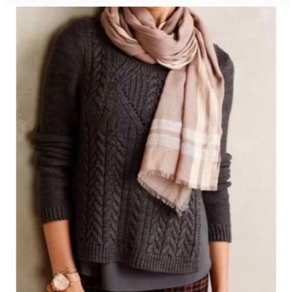 MOTH Anthropologie Ella Layered Crewneck Sweater